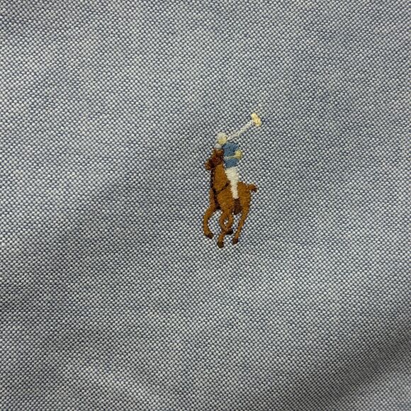 Ralph Lauren Shirt Men XXL Blue Blake Flesh Pony Oxford Button Down OCBD - Picture 4 of 11